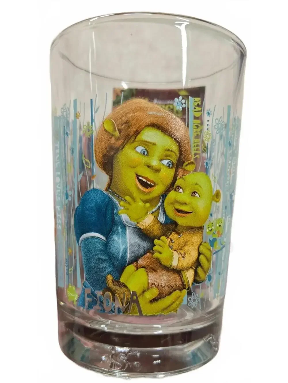 Set of 4 McDonald's Shrek Character Glasses Featuring Shrek, Fiona, Donkey, and